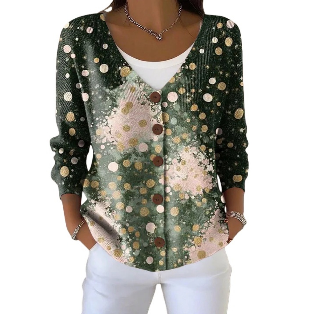 Women Christmas Cardigan Fashion Long Sleeve Button-Up Sweater Casual Streetwear